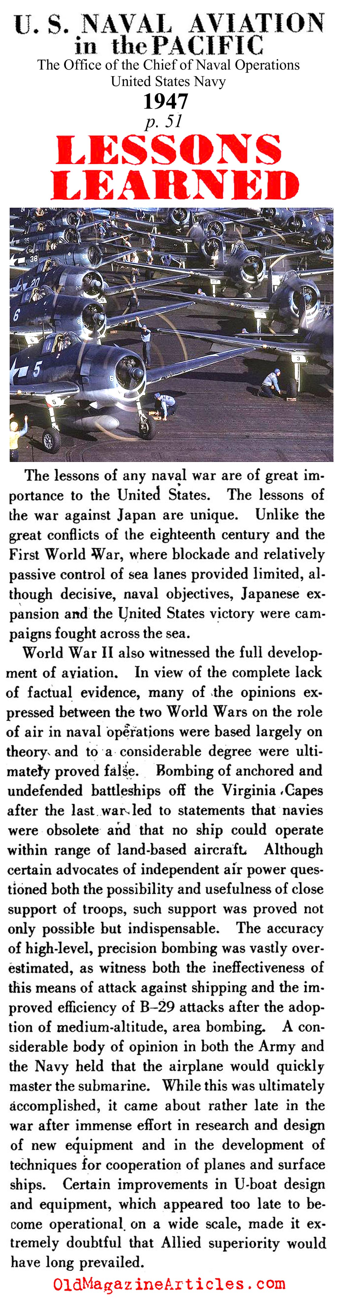 What the Navy Learned During the Pacific War (Dept. of the Navy, 1947)